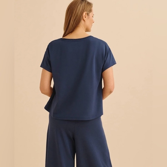 a domani sleep Breezy Short Sleeve Pajama Woven V Neck T Shirt Size XXL - Picture 3 of 13